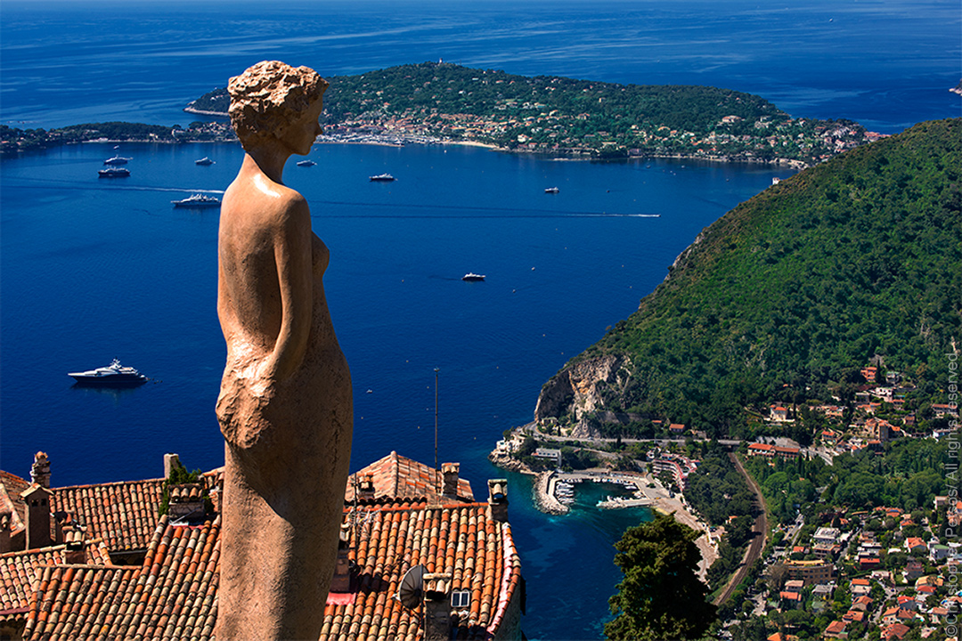 Sculpture in the Garden of Eze overlooking the Cote d'Azure by Christopher Petsos