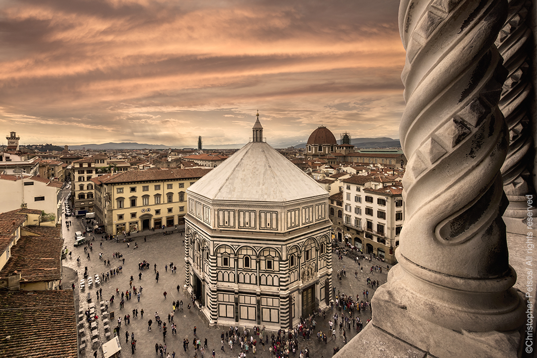 Architecture of Florence, Italy seen from the Campanile