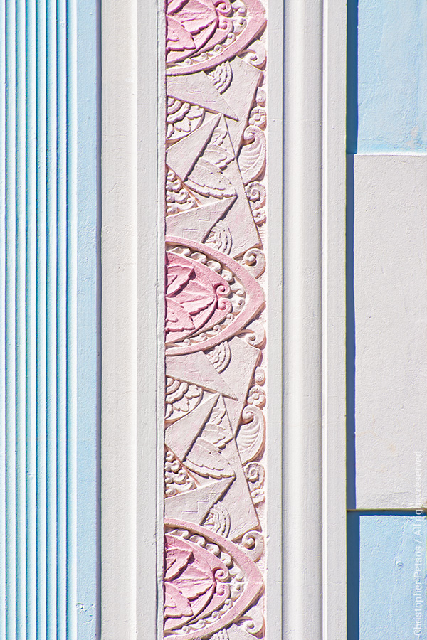 geometric pastel colored art miami deco relief