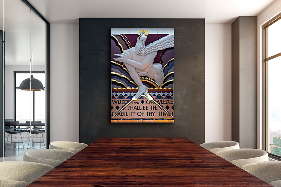 art deco print wisdom and knowledge from Rockefeller Center