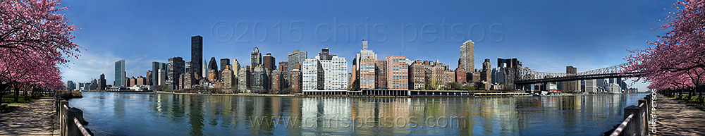 Roosevelt Island Spring Panorama, Photography by Chris Petsos